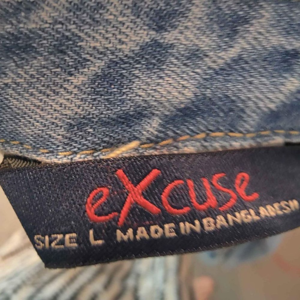 Trendy Distressed Jeans Denim Duster Size Large - Picture 6 of 6
